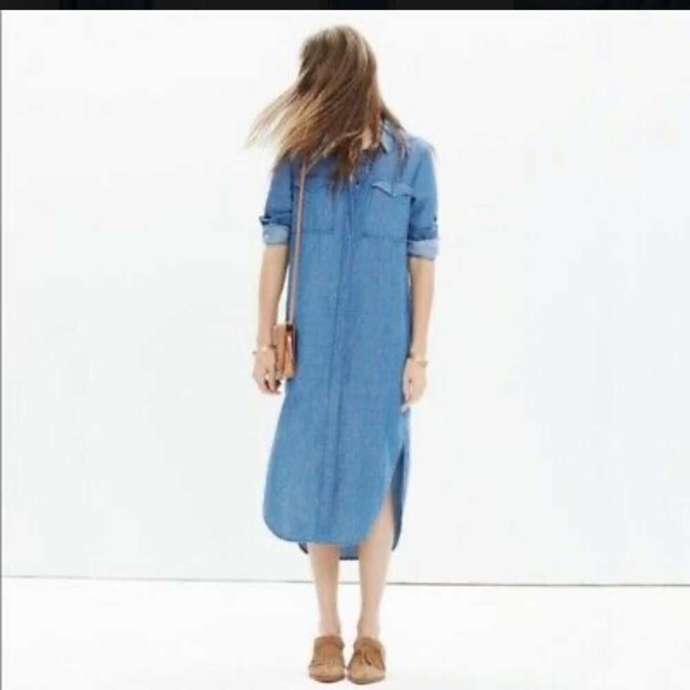 Madewell Denim Chambray Midi Shirt Dress